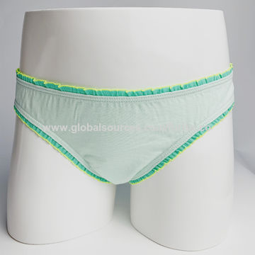 Buy Wholesale China Oem Ruffle Edge Elastic Girl Brief Cotton Spandex  Panties Underwear In Oekotex Standar & Girl Cotton Panties at USD 0.45