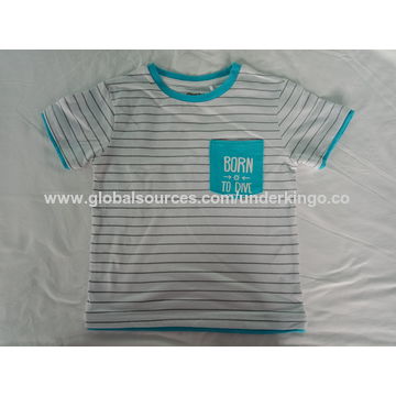 Buy Wholesale China Children's T-shirt For Boys,solid Colour,stripe Water  Print, Real Chest Pocket W/ Rubber Print & Short Sleeves T-shirt,tops,unique  Design,lovely at USD 1.75