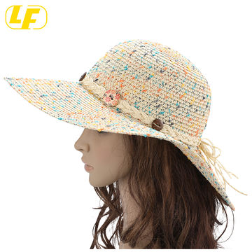 Stylish Fashion Women Foldable Wide Large Brim Beach Sun Caps Floppy Straw Hat Sweet Summer Tour Hats 