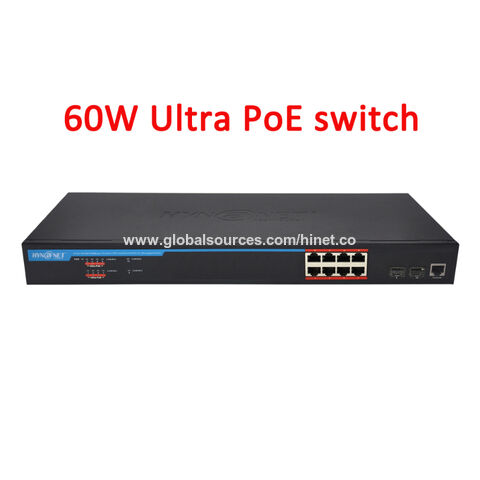 Switch Industriel 1 UltraPoE vers 4 Giga PoE+ 
