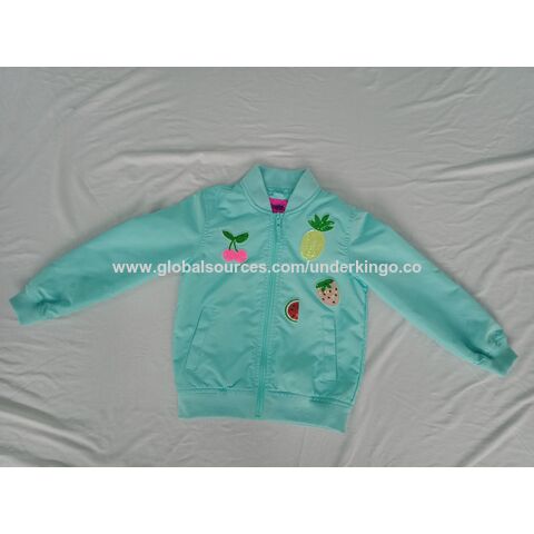 Veste décontractée pour fille au prix d'usine en Chine, col, manches et bas côtelés, sequins décoratifs sur la poche avant réelle for sale at factory direct price