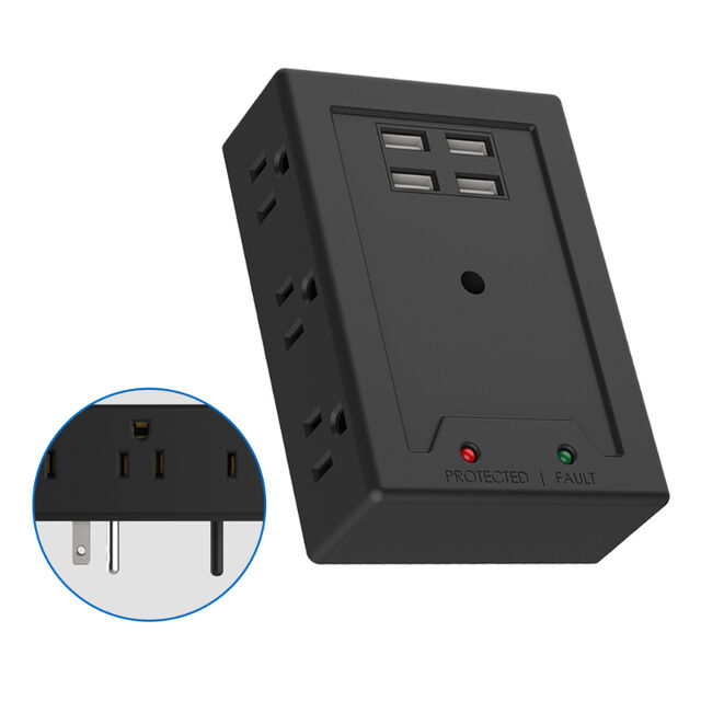 شاحن حائط بمقبس طاقة بـ 6 منافذ و4 منافذ شحن USB for sale at factory direct price