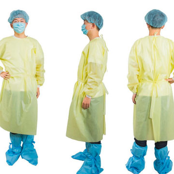 Made in India, Medical/PPE, Unisex, Disposable Isolation Gowns. Knit Cuff,  Non Woven, Spunbond-Polypropylene, Fluid Resistant, Adjustable Back Tie  (Pack of 5) : Amazon.in: Industrial & Scientific