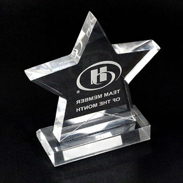 Crystal Freestanding Acrylic Award Plexiglass Award Trophy with base ...