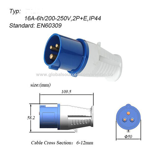 موصلات صناعية مقاومة للماء EN60309 IP44/IP67