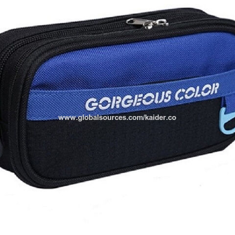 Estojo de lápis de atacado de grande capacidade, bolsa de lápis, bolsa de caneta de maquiagem, artigos de papelaria duráveis para estudantes com zíper duplo for sale at factory direct price