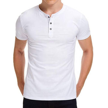 Buy Wholesale China Men's Casual Slim Fit Short Sleeve T-shirt Button ...