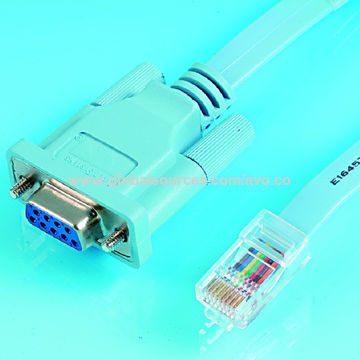 Cable Adaptador Serie RS232 DB9 a RJ45 Cat5 Ethernet, Cumple con la Directiva RoHS for sale at factory direct price