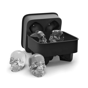 Buy Wholesale China 4 Cavities Fancy Skeleton Ice Ball Maker Mould Flexible  3d Skull Silicone Ice Cube Mold For Whisky & Ice Cube Mold at USD 0.5