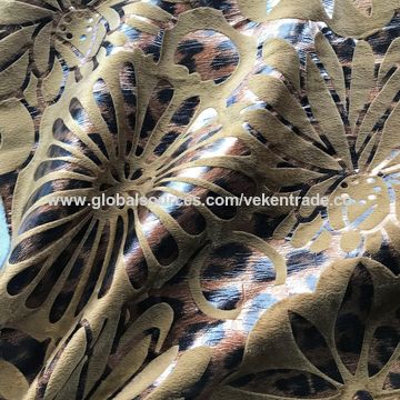 LV Shining Hot Stamping Fabrics Golden Foiled Fabrics with 3