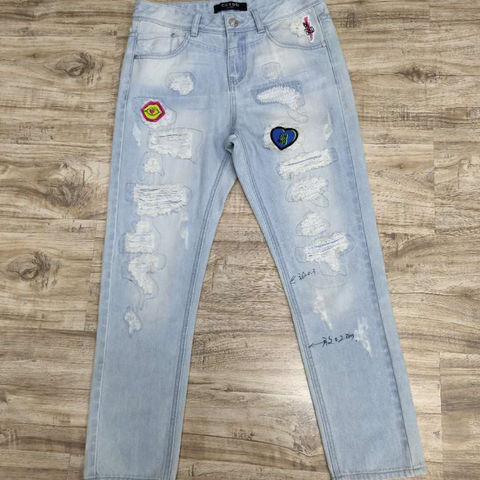 Compre Pantalones Vaqueros De Mujer 100 Algod n Bordado y