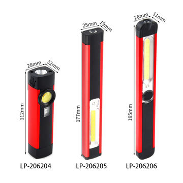 USB Rechargeable COB LED Slim Work Light Inspection Lamp Magnetic Flashlight 