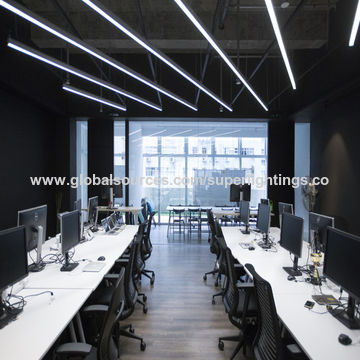 Buy Wholesale China Commercial Office Modern Design Luminaire Suspended Led Linear Lighting Fixtures & Commercial Pendant Led Lighting at 40 | Global Sources