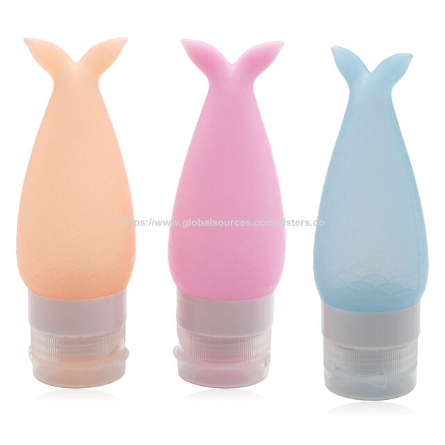 Botellas de Viaje de Silicona Antifugas Recargables, Tubos Rellenables de Silicona, Juego de Contenedores de Viaje, Paquete de 3