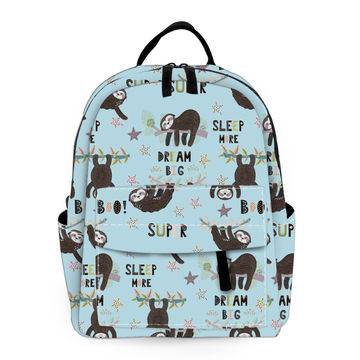 Cute Sloth Backpack PU Leather School Shoulder Bag Rucksack for Women Girls Ladies Backpack Travel Bag