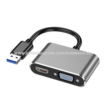 USB 3.0 to HDMI VGA Adapter,Converter HD 1080P Dual Output 
