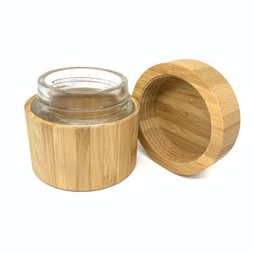 100ml bamboo glass containers, full bamboo glass jars bamboo glass ...