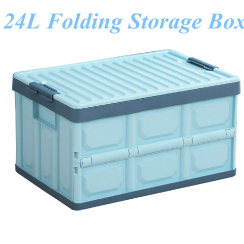 Foldable Storage Box With Lid Multifunction Plastic Organizer Closet