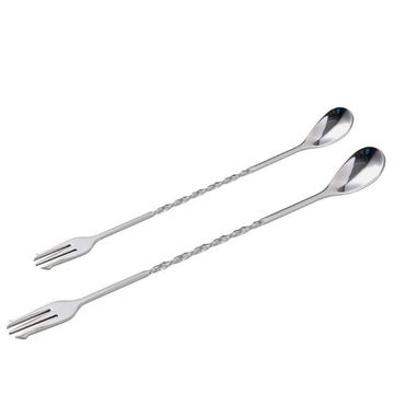 450mm Stainless Steel Hudson Twisted Cocktail Bar Spoon with Flat End We Can Source It Ltd 