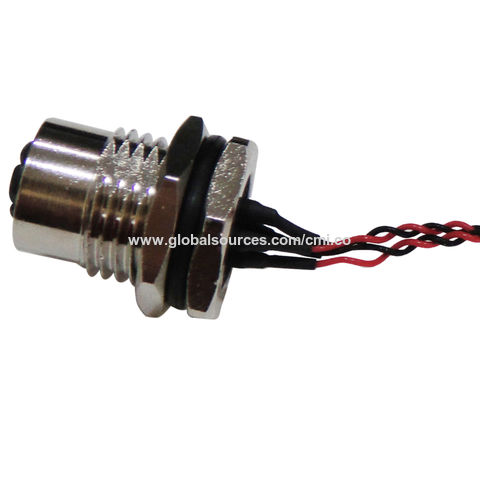Waterproof connector & Assembly, M12 4P/F D Code Panel Front Type to 4P ...