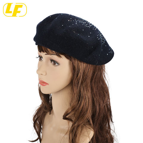 Buy Wholesale China Fashion Women's Berets Solid Color Wool Knitted ...