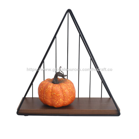 Triangle Shape Display Rack Wall Shelves Triangle Shaped Metal & Wood Display Organizer Rack Holder ...
