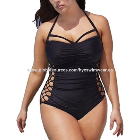 Sexy One Piece Swimsuit Women Plus Size Push Up Swimwear Bodysuit Bathing  Suit 