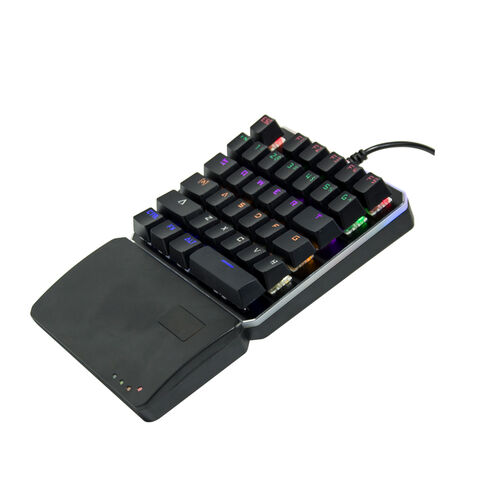 Mini 35Keys RGB Backlight Small Keyboard Single Hand Gaming Keyboard for  Games