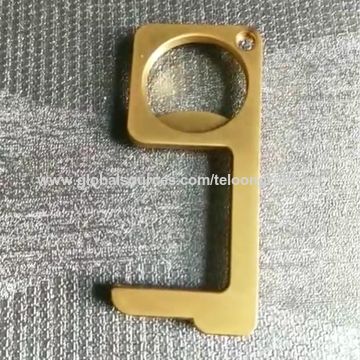 Brass Non Contact Non Touch Keychain Key ring Non Contact Door Opener 