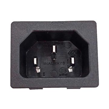 C14 Panel Mount Plug Adapter AC 250V 10A/15A 3Pins IEC Inlet Module Plug  Power Connector Socket Right Angle 10 Pcs 