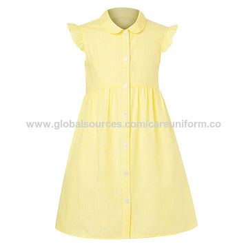 Girls yellow gingham outlet school dress