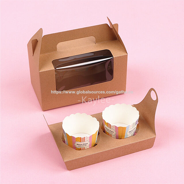 Cajas de regalo para panadería con entrega rápida, cajas de embalaje de alimentos de papel kraft para cupcakes y pasteles for sale at factory direct price