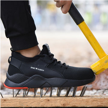 Men's Mesh Work Boots Safety Shoes Construction Steel Toe Outdoor Sneakers Light