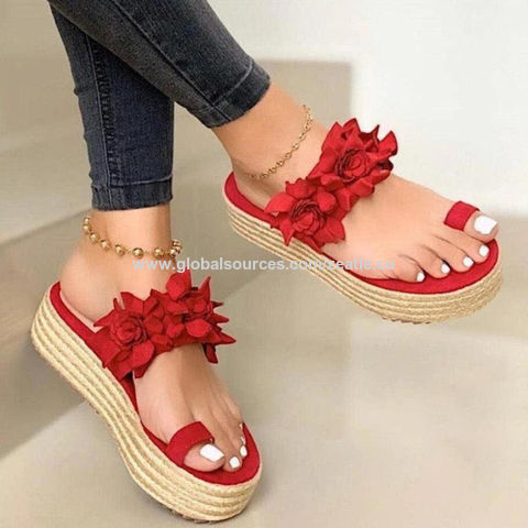 Buy Wholesale China Women Open Toe Casual Ankle Strap Sandals Flip