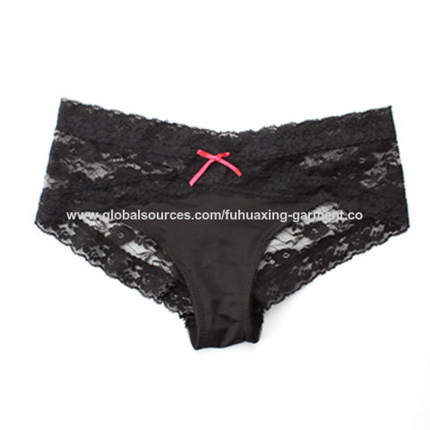 Buy Wholesale China Lace Panties, Black Sexy Hipster Women Underwear With  Bowknot & Lace Panties at USD 0.7