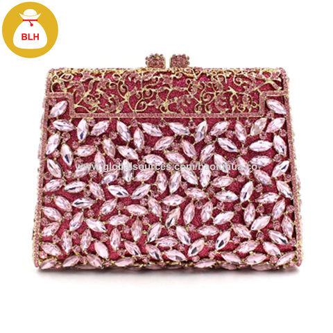 pink evening clutch