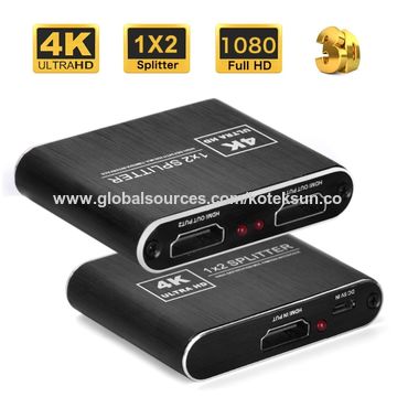 Americas HDMI Splitter Box- 1 HDMI In to Transfer 4 HDMI Displays Out- 4k  Support, Full HD 1080P, 1x4 Port Box Hub