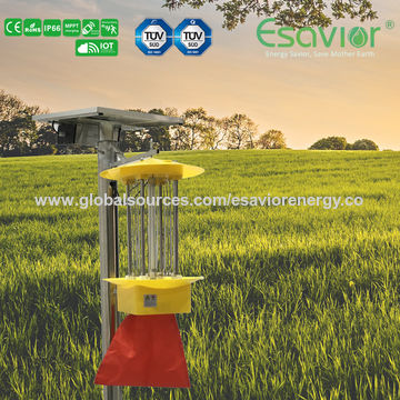 مصباح LED شمسي بقوة 15 واط لقتل الحشرات/الآفات ESAVIOR IP66 CE RoHS ISO TUV - مصباح LED بالطاقة الشمسية لمكافحة الآفات للاستخدام الخارجي for sale at factory direct price