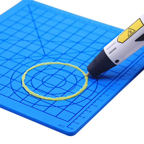 3D Printing Mat Delaman 3D Design Mat 4Pcs Multi-Shaped Simple Optional 3D Printing Pen Silicone Design Mat with Heat Proof Finger Cap Color : Green