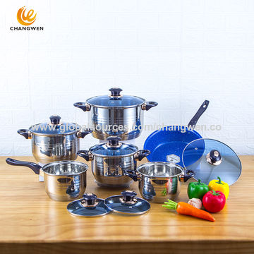Buy Wholesale China 12pcs Stainless Steel Cookware Set , Non-stick Inner  Coating, Healthy, Environmental, Easy To Clear & 12pcs Belly Cookware Sets  at USD 23.5