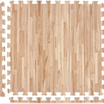 Eva Imitation Wood Grain Puzzle Floor Mat, ( Thickened + Send 10