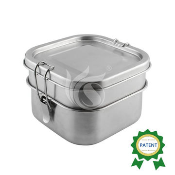 2-Tier Tiffin Lunch Box, Stainless Steel