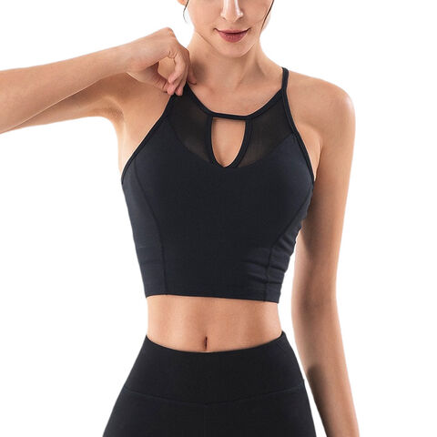 Soft Round Neck Sports Bra with Back Bow
