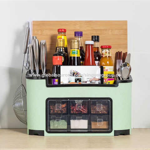 Buy Wholesale China Multi function Kitchen Rack Seasoning Box Seasoning Jar Bottle Set Combination Knife Multi function Kitchen Rack at USD 3 Global Sources