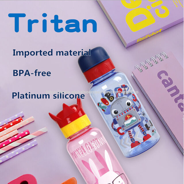 Cangkir Praktis Anak 400ml Tritan, Botol Plastik Kartun Kreatif Master Cup for sale at factory direct price