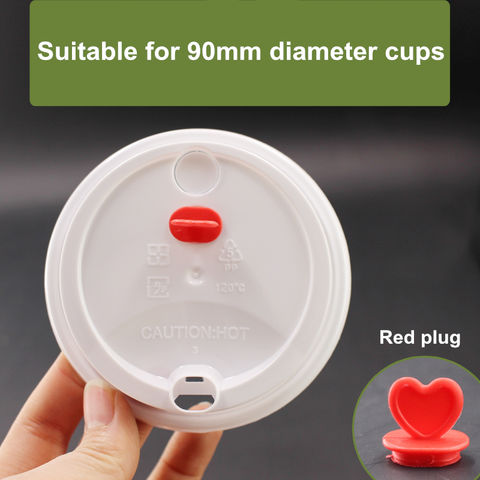 Disposable coffee cup injection cap heart shape blue red black
