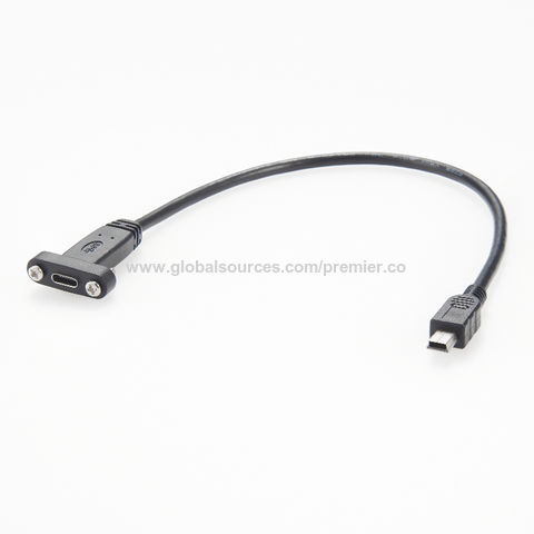 Mini USB Min B Female to USB 3.1 Type C Male Adapter Black