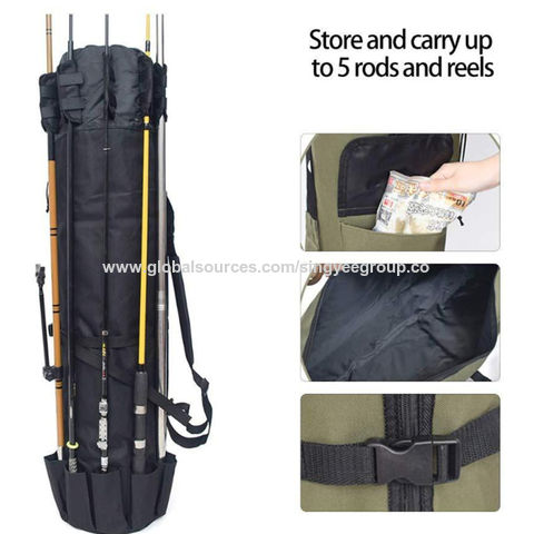 Multi-functional Large Capacity Fishing Backpack Travel Camping Fishing Rod Reel Tackle Bag Shoulder Bag Luggage Bag, Green