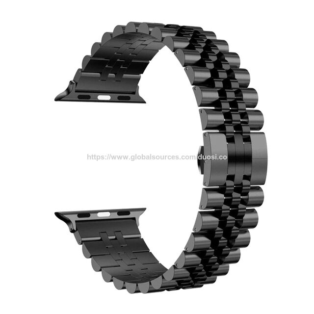 Correa de reloj premium con correa de repuesto deportiva de acero inoxidable sólido para iWatch 6/5/4/3