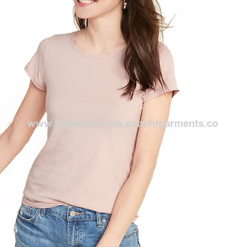 womens plain crew neck t shirts